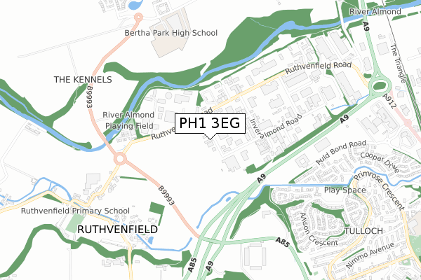 PH1 3EG map - small scale - OS Open Zoomstack (Ordnance Survey)