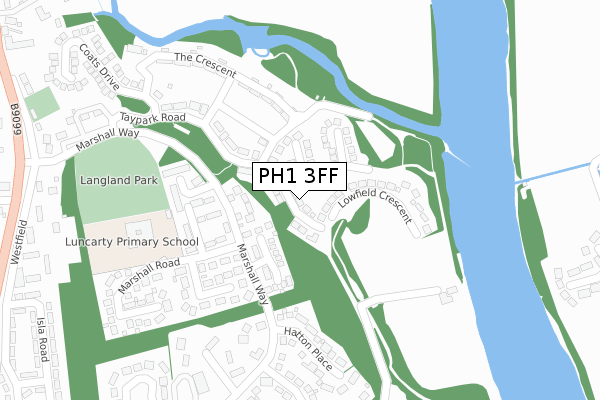 PH1 3FF map - large scale - OS Open Zoomstack (Ordnance Survey)