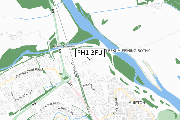 PH1 3FU map - small scale - OS Open Zoomstack (Ordnance Survey)