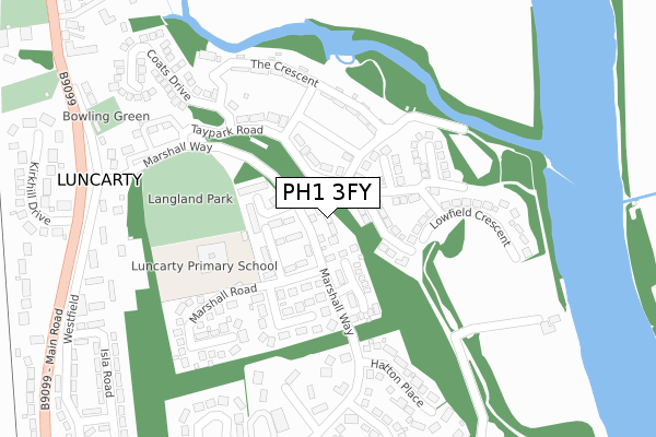 PH1 3FY map - large scale - OS Open Zoomstack (Ordnance Survey)