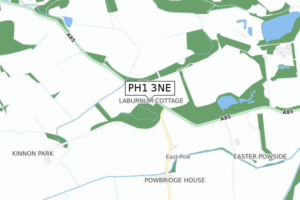 PH1 3NE map - small scale - OS Open Zoomstack (Ordnance Survey)