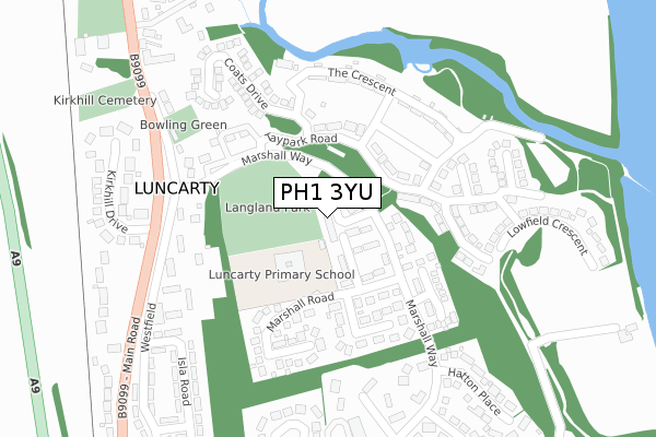 PH1 3YU map - large scale - OS Open Zoomstack (Ordnance Survey)