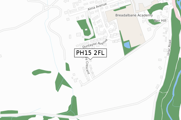 PH15 2FL map - large scale - OS Open Zoomstack (Ordnance Survey)