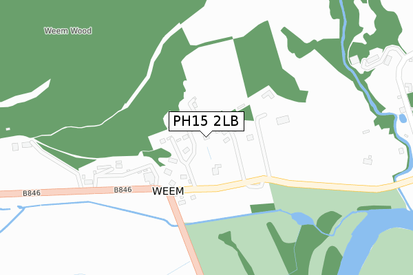 PH15 2LB map - large scale - OS Open Zoomstack (Ordnance Survey)