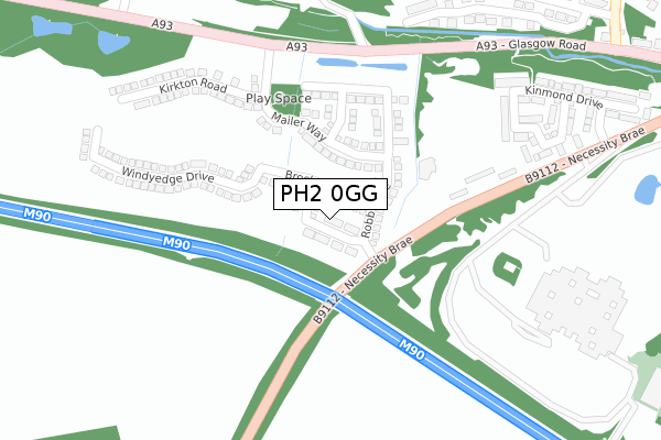 PH2 0GG map - large scale - OS Open Zoomstack (Ordnance Survey)