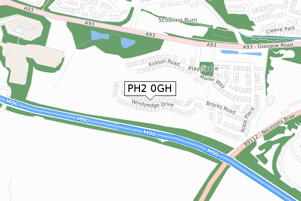 PH2 0GH map - large scale - OS Open Zoomstack (Ordnance Survey)