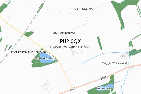 PH2 0QX map - small scale - OS Open Zoomstack (Ordnance Survey)