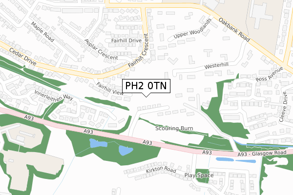 PH2 0TN map - large scale - OS Open Zoomstack (Ordnance Survey)