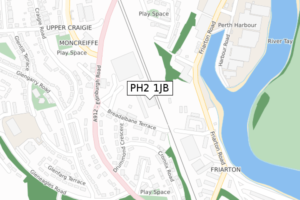 PH2 1JB map - large scale - OS Open Zoomstack (Ordnance Survey)