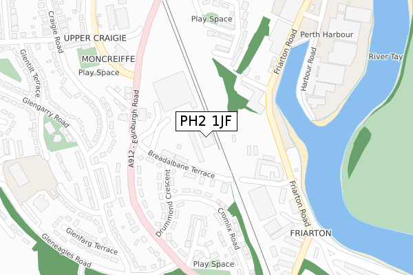 PH2 1JF map - large scale - OS Open Zoomstack (Ordnance Survey)