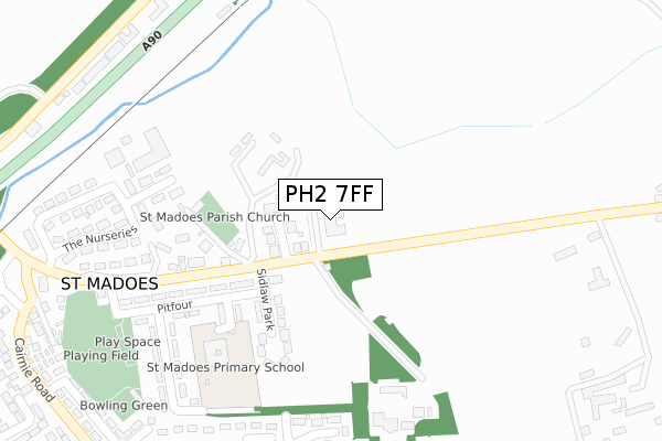 PH2 7FF map - large scale - OS Open Zoomstack (Ordnance Survey)