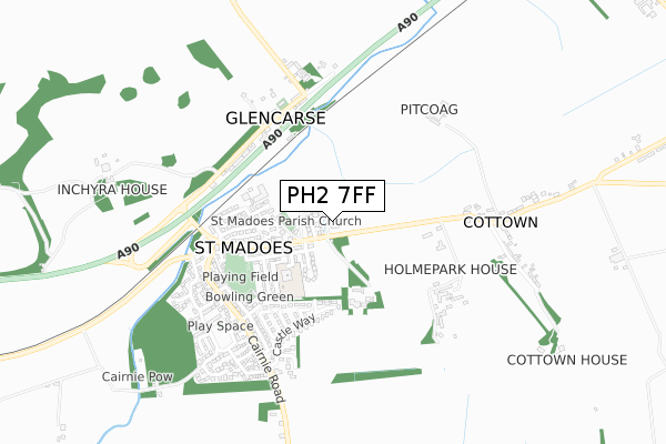 PH2 7FF map - small scale - OS Open Zoomstack (Ordnance Survey)