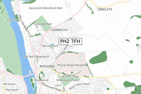 PH2 7FH map - small scale - OS Open Zoomstack (Ordnance Survey)