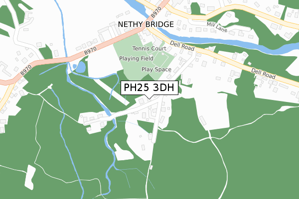 PH25 3DH map - large scale - OS Open Zoomstack (Ordnance Survey)