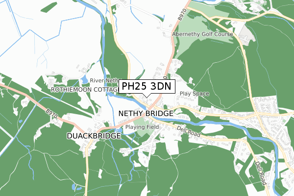 PH25 3DN map - small scale - OS Open Zoomstack (Ordnance Survey)