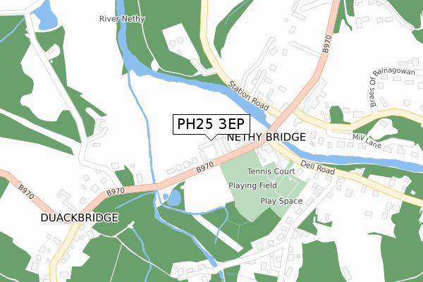 PH25 3EP map - large scale - OS Open Zoomstack (Ordnance Survey)