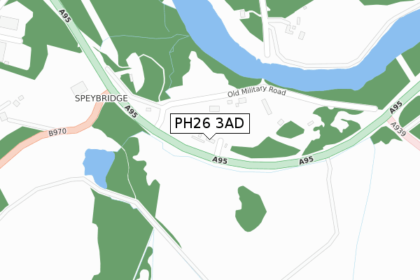 PH26 3AD map - large scale - OS Open Zoomstack (Ordnance Survey)