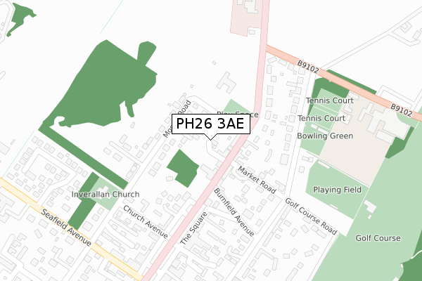 PH26 3AE map - large scale - OS Open Zoomstack (Ordnance Survey)