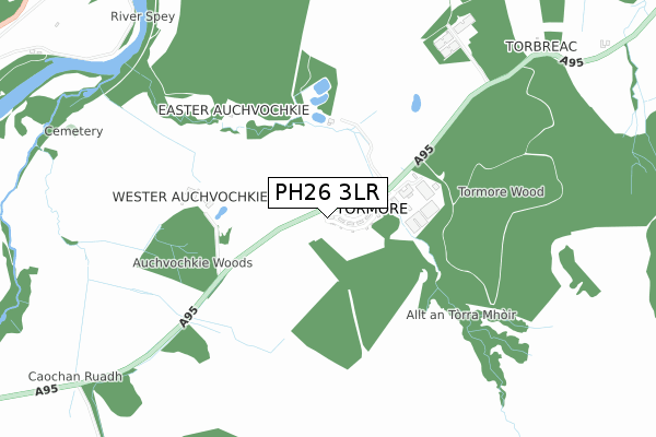 PH26 3LR map - small scale - OS Open Zoomstack (Ordnance Survey)