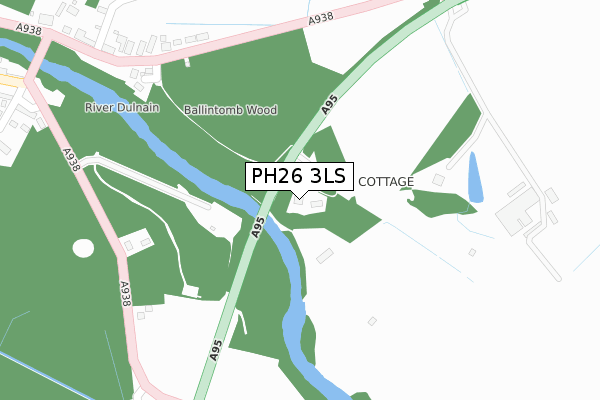 PH26 3LS map - large scale - OS Open Zoomstack (Ordnance Survey)