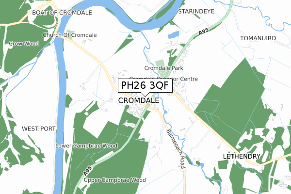 PH26 3QF map - small scale - OS Open Zoomstack (Ordnance Survey)
