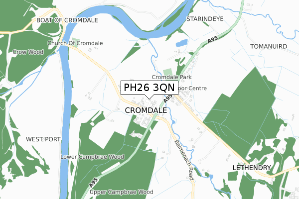 PH26 3QN map - small scale - OS Open Zoomstack (Ordnance Survey)