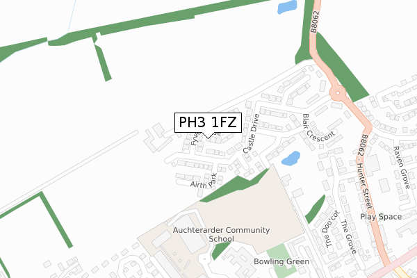 PH3 1FZ map - large scale - OS Open Zoomstack (Ordnance Survey)