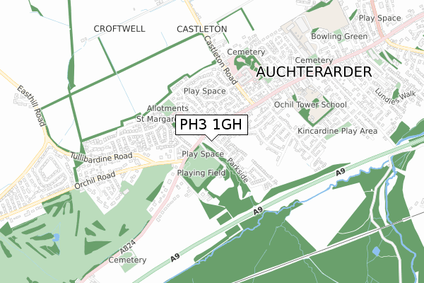 PH3 1GH map - small scale - OS Open Zoomstack (Ordnance Survey)