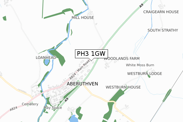 PH3 1GW map - small scale - OS Open Zoomstack (Ordnance Survey)