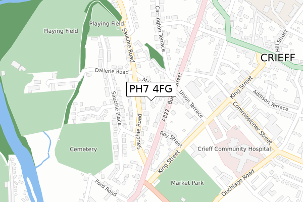 PH7 4FG map - large scale - OS Open Zoomstack (Ordnance Survey)