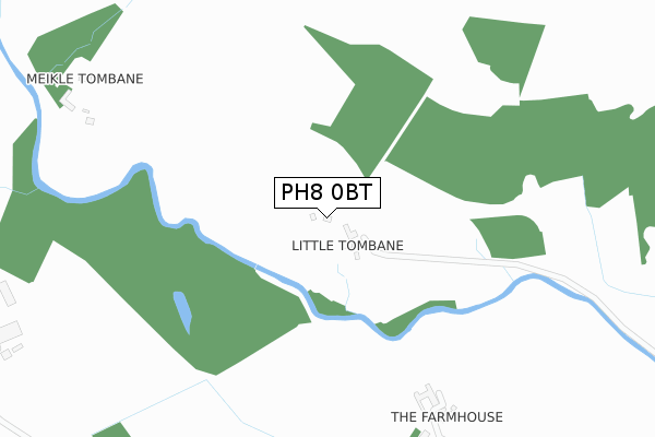 PH8 0BT map - large scale - OS Open Zoomstack (Ordnance Survey)