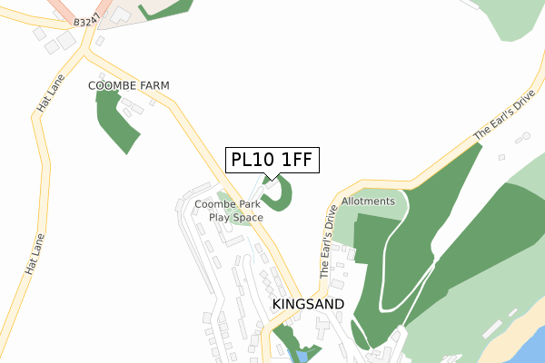 PL10 1FF map - large scale - OS Open Zoomstack (Ordnance Survey)