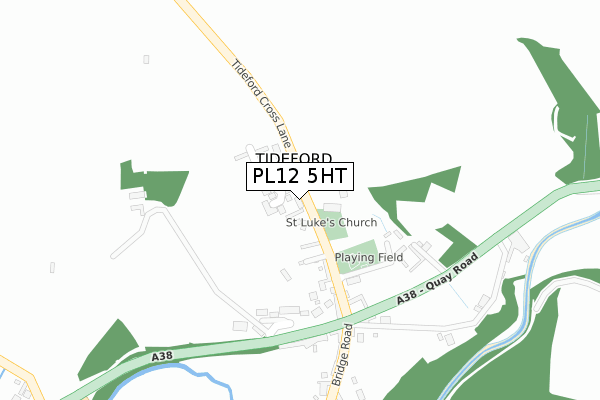 PL12 5HT map - large scale - OS Open Zoomstack (Ordnance Survey)