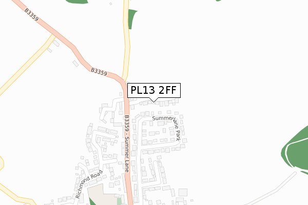 PL13 2FF map - large scale - OS Open Zoomstack (Ordnance Survey)