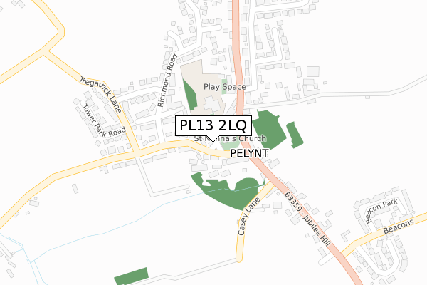 PL13 2LQ map - large scale - OS Open Zoomstack (Ordnance Survey)