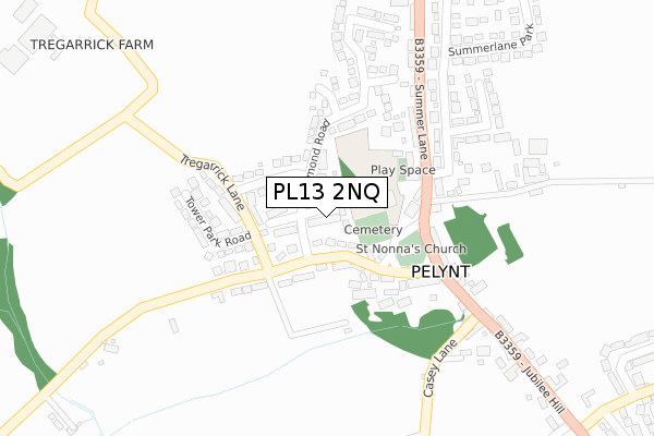 PL13 2NQ map - large scale - OS Open Zoomstack (Ordnance Survey)