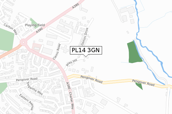 PL14 3GN map - large scale - OS Open Zoomstack (Ordnance Survey)