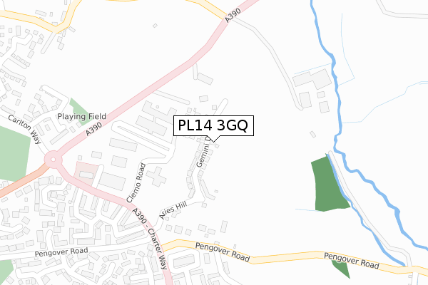 PL14 3GQ map - large scale - OS Open Zoomstack (Ordnance Survey)