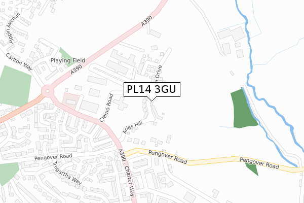 PL14 3GU map - large scale - OS Open Zoomstack (Ordnance Survey)