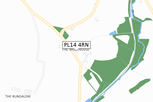 PL14 4RN map - large scale - OS Open Zoomstack (Ordnance Survey)