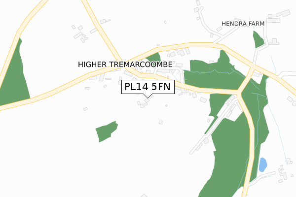 PL14 5FN map - large scale - OS Open Zoomstack (Ordnance Survey)