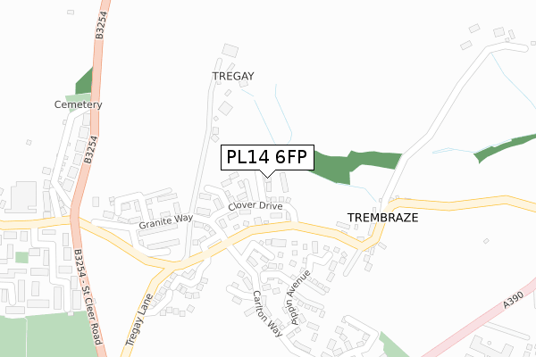 PL14 6FP map - large scale - OS Open Zoomstack (Ordnance Survey)