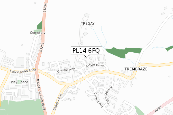 PL14 6FQ map - large scale - OS Open Zoomstack (Ordnance Survey)