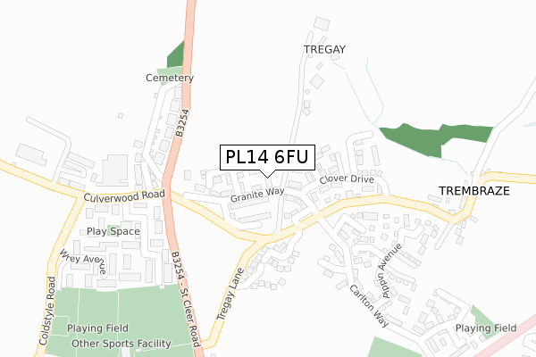 PL14 6FU map - large scale - OS Open Zoomstack (Ordnance Survey)