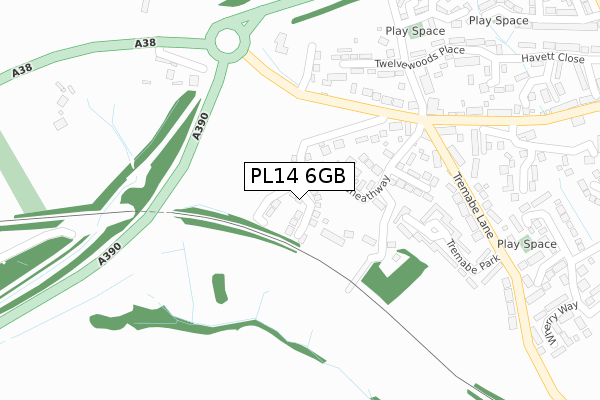 PL14 6GB map - large scale - OS Open Zoomstack (Ordnance Survey)