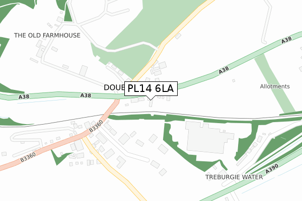 PL14 6LA map - large scale - OS Open Zoomstack (Ordnance Survey)