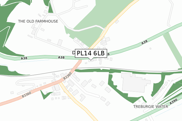 PL14 6LB map - large scale - OS Open Zoomstack (Ordnance Survey)