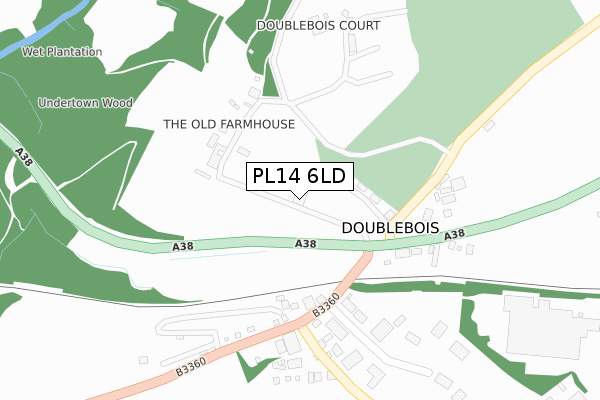 PL14 6LD map - large scale - OS Open Zoomstack (Ordnance Survey)