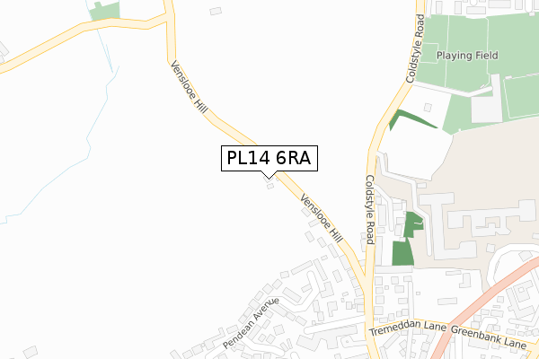 PL14 6RA map - large scale - OS Open Zoomstack (Ordnance Survey)