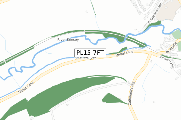 PL15 7FT map - large scale - OS Open Zoomstack (Ordnance Survey)